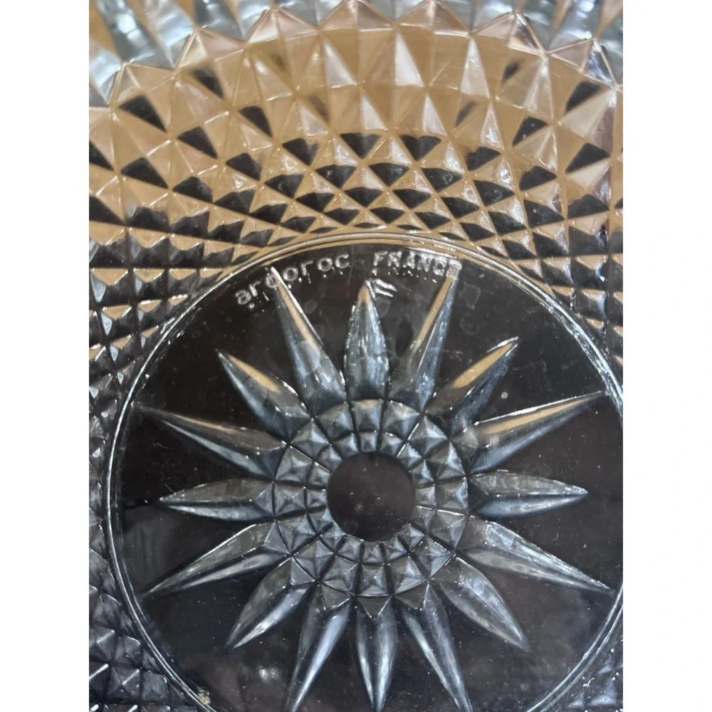 2‎ Arcoroc Clear Glass Serving Bowls Diamond Starburst 9